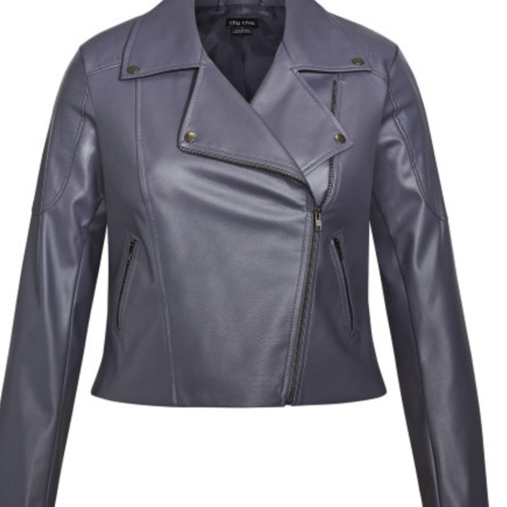City Chic zip moto jacket sz xxl/24